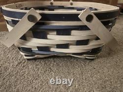 Rare Longaberger 2017 Hostess Blue SNOW DRIFT Basket + Prot + Lid Winter