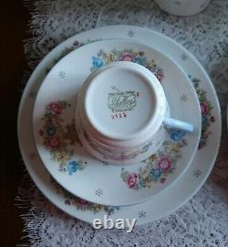 Rare Shelley Sheraton Blue 2323 Tea For Two Set with Dorothy Shape Cups 9 pieces