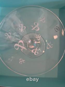 Rare Tiffany & Co Etched Ampersand Martini Glasses Set of 2 Italy