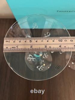 Rare Tiffany & Co Etched Ampersand Martini Glasses Set of 2 Italy