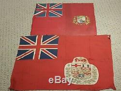 Rare Two Set! Canada Red Battle Ensign Flag 1870 (5 Province) And 1900 (9 Prov.)