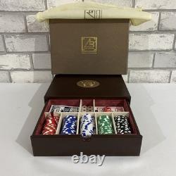 Rare Vintage AB Deluxe Collezioni Italian Leather Poker Set cards still sealed