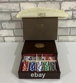 Rare Vintage AB Deluxe Collezioni Italian Leather Poker Set cards still sealed