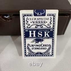 Rare Vintage AB Deluxe Collezioni Italian Leather Poker Set cards still sealed
