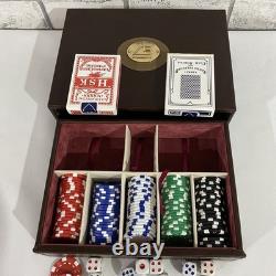 Rare Vintage AB Deluxe Collezioni Italian Leather Poker Set cards still sealed