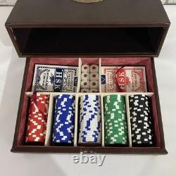 Rare Vintage AB Deluxe Collezioni Italian Leather Poker Set cards still sealed
