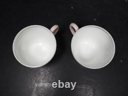 Rare Vintage Wedgwood Tea for Two Set White with Pink & Platinum Detail