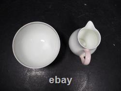 Rare Vintage Wedgwood Tea for Two Set White with Pink & Platinum Detail Rare Vintage Wedgwood Tea for Two Set White with Pink & Platinum Detail