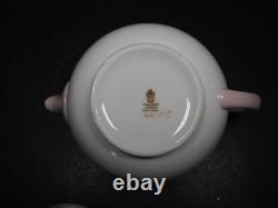 Rare Vintage Wedgwood Tea for Two Set White with Pink & Platinum Detail