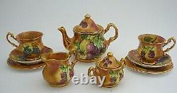 Raymond Everill Lime House Studio Hand Painted Porcelain MINIATURE Tea For Two