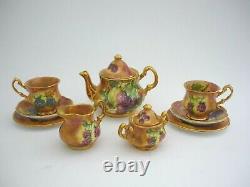 Raymond Everill Lime House Studio Hand Painted Porcelain MINIATURE Tea For Two