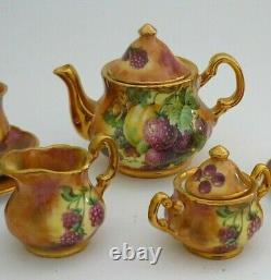 Raymond Everill Lime House Studio Hand Painted Porcelain MINIATURE Tea For Two