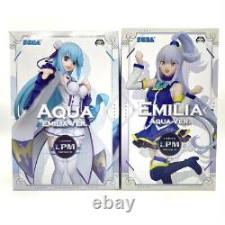 ReZero Konosuba Emilia & Aqua Authentic Limited Premium Figure Set of two SEGA