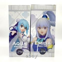 ReZero Konosuba Emilia & Aqua Authentic Limited Premium Figure Set of two SEGA