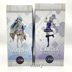 ReZero Konosuba Emilia & Aqua Authentic Limited Premium Figure Set of two SEGA