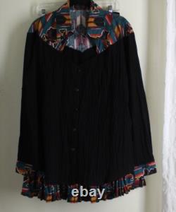 Red Rock Reflections PL P L XL Gauze Hippie Western Skirt Blouse Set Broomstick