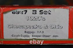 Rivarossi 6927 B Set 1920's Chesapeake & Ohio HO Coach Set Duplex Sleeper Obs