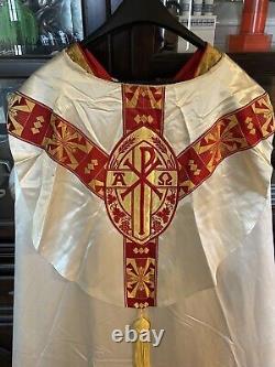 Roman Catholic Priest's Cope And Chasuble Vestments Set Vintage