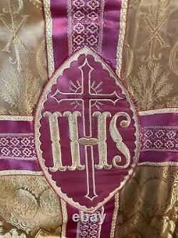 Roman Catholic Priest's Cope And Chasuble Vestments Set Vintage