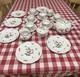 Roschild Herend Tea Set, Coffee Set, Fluted Place Plus Two Candle Sticks