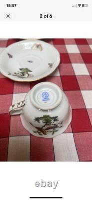Roschild Herend Tea Set, Coffee Set, Fluted Place Plus Two Candle Sticks