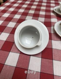 Roschild Herend Tea Set, Coffee Set, Fluted Place Plus Two Candle Sticks