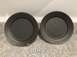 Royal Copenhagen Black Fluted 27cm Dinner Plates Rare Discontinued
