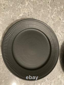 Royal Copenhagen Black Fluted 27cm Dinner Plates Rare Discontinued
