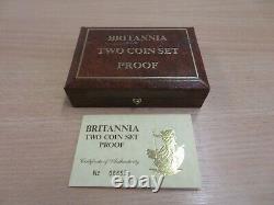 Royal Mint 1987 Britannia Gold Proof Two Coin Set Collection £25 £10