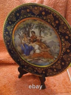 Royal Vennia Hand Painted Porcelain Plate Signed set of two