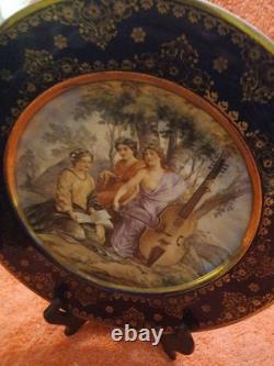 Royal Vennia Hand Painted Porcelain Plate Signed set of two