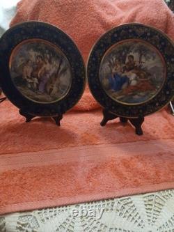 Royal Vennia Hand Painted Porcelain Plate Signed set of two