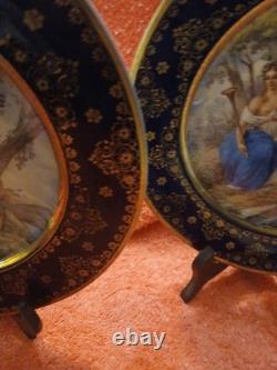 Royal Vennia Hand Painted Porcelain Plate Signed set of two