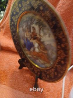 Royal Vennia Hand Painted Porcelain Plate Signed set of two