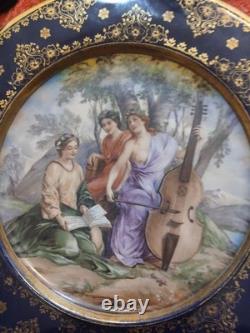 Royal Vennia Hand Painted Porcelain Plate Signed set of two