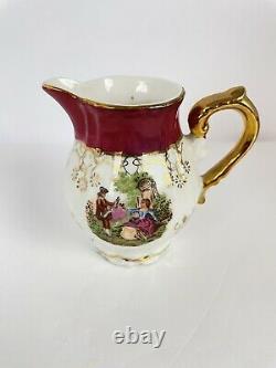 Royale Sealy Porcelain Tea 17pc Set Pink & Gold Two Lovers In A Garden B-1659