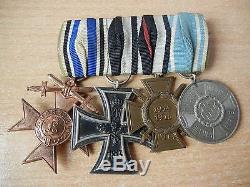 SET German WW1 Bavarian Merenti two Cross Long Service 9 year group medal award