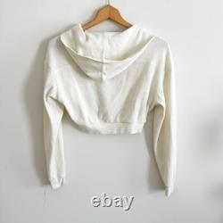 SKIMS waffle collection cream white two piece zip up hoodie and joggers set XXS
