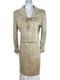 St. John Collection Knit Skirt/jacket 2pc Suit Set Animal Print Cream Tan 10/12