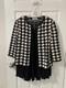 St. John Collection Two Piece Suit Sz 14 Zip Front Knit Blazer Flared Skirt