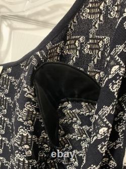 ST. JOHN COLLECTION Two Piece Suit Sz 14 Zip Front Knit Blazer Flared Skirt