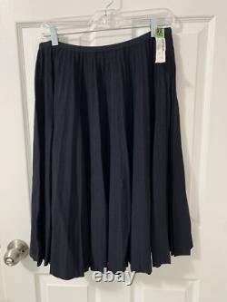 ST. JOHN COLLECTION Two Piece Suit Sz 14 Zip Front Knit Blazer Flared Skirt