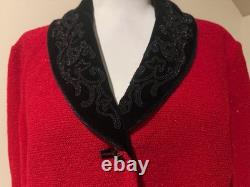 ST JOHN COLLECTION Womens Red Blazer Jacket & Skirt Suit 2 Pc Set Outfit Sz 10