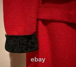 ST JOHN COLLECTION Womens Red Blazer Jacket & Skirt Suit 2 Pc Set Outfit Sz 10