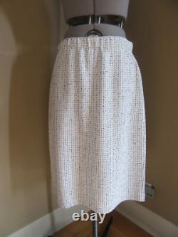 ST. JOHN Collection 2PCS Knit Jacket Skirt Suit Light Blue Size 12