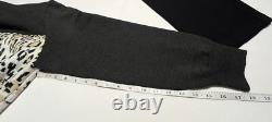 ST JOHN Collection Gray Leopard Sequin Sweater & Black Santana Knit Pants Sz M/6