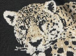ST JOHN Collection Gray Leopard Sequin Sweater & Black Santana Knit Pants Sz M/6