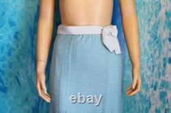 ST. JOHN Collection Knits Blue Cream Jacket Skirt L 10 12 2pc Suit Multicolor