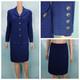 St. John Collection Knits Royal Blue Jacket & Skirt Suit Size L 12 10 14 Buttons