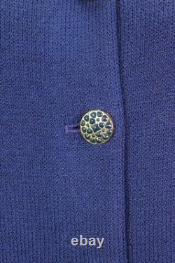 ST. JOHN Collection Knits Royal Blue Jacket & Skirt Suit Size L 12 10 14 Buttons